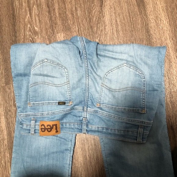 Lee Flannel Lined Blue Jeans Straight Leg Comfort Fit Size - Picture 6 of 9